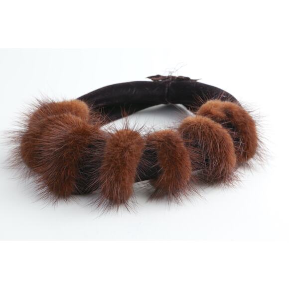 Vintage 1960s Dark Brown Mink Fur Topper Pillbox Hat Classic Retro One Size main image 5